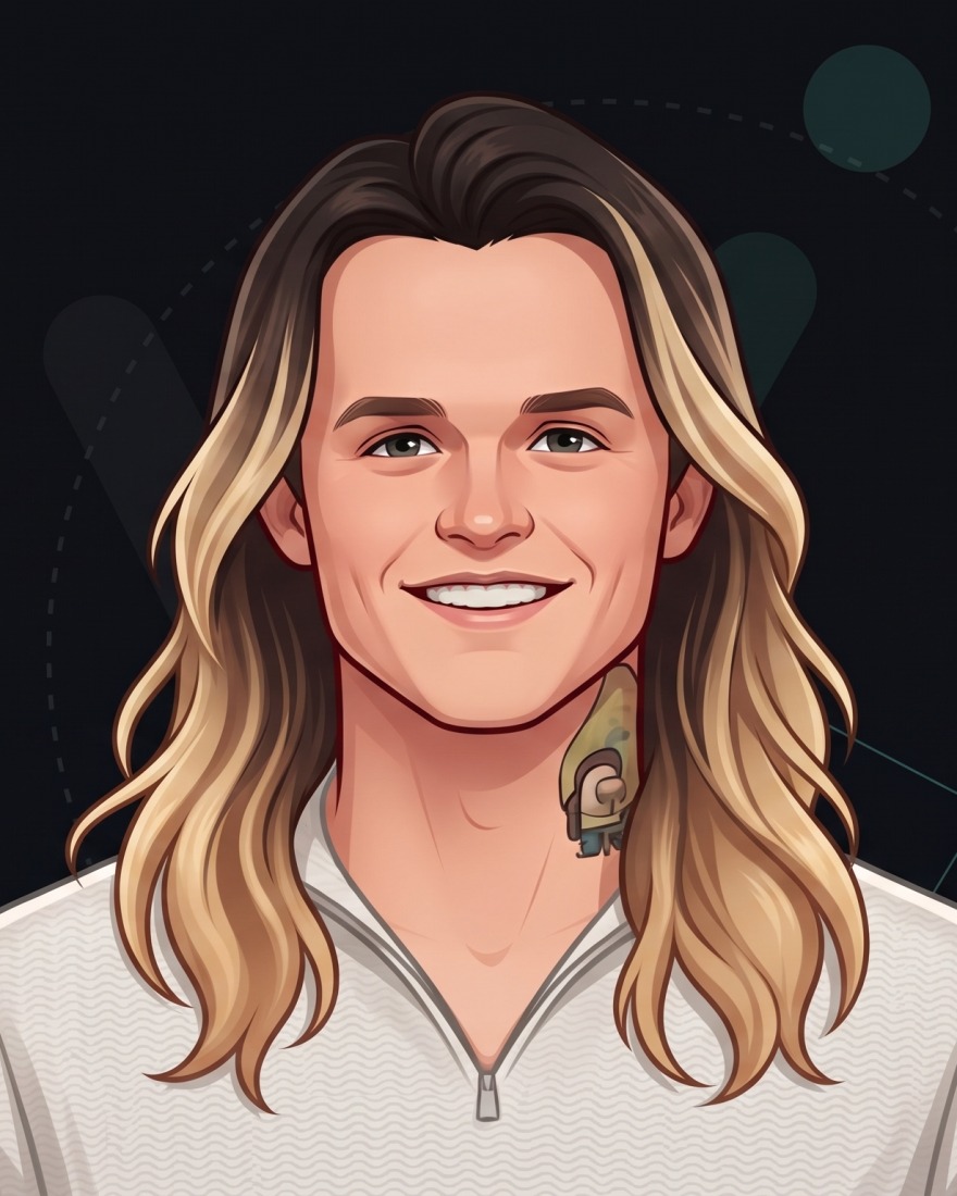 Illustrated portrait of the founder